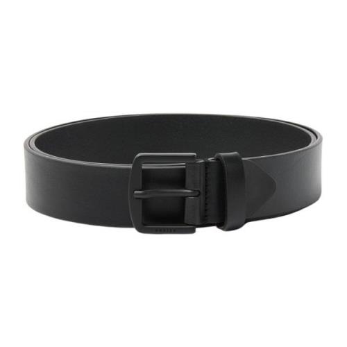 Luxe Leren Riem Nubikk , Black , Heren