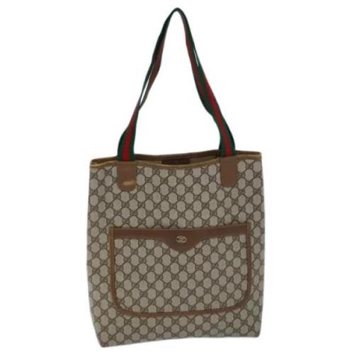 Pre-owned Leather totes Gucci Vintage , Beige , Dames