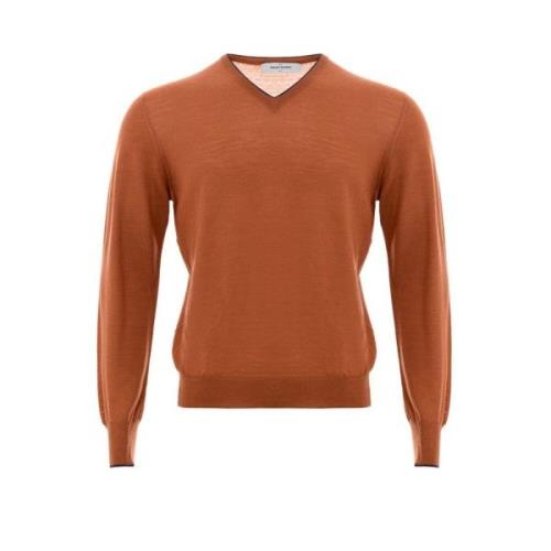 Elegante Oranje Wollen Trui voor Mannen Gran Sasso , Orange , Heren