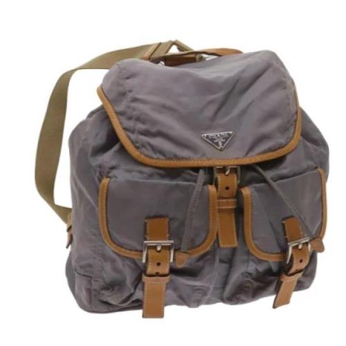 Pre-owned Nylon backpacks Prada Vintage , Gray , Dames