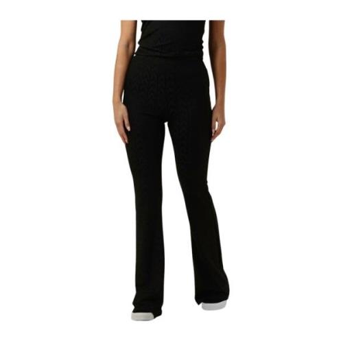 Flared Jacquard Gebreide Broek Alix The Label , Black , Dames