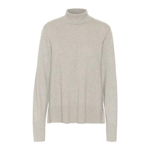 Grijze Melange Rollneck Pullover Trui Cream , Gray , Dames