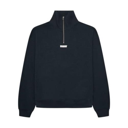 Half Zip Sweatshirt Woodbird , Blue , Heren