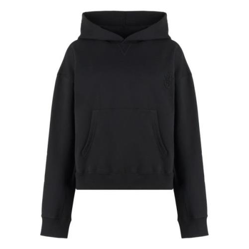 Geribbelde Katoenen Hoodie JW Anderson , Black , Dames