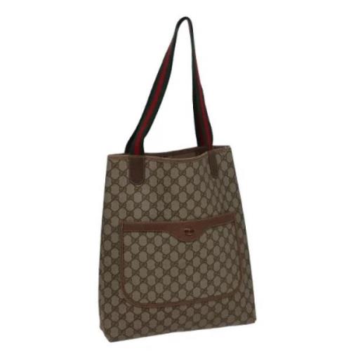 Pre-owned Leather totes Gucci Vintage , Beige , Dames