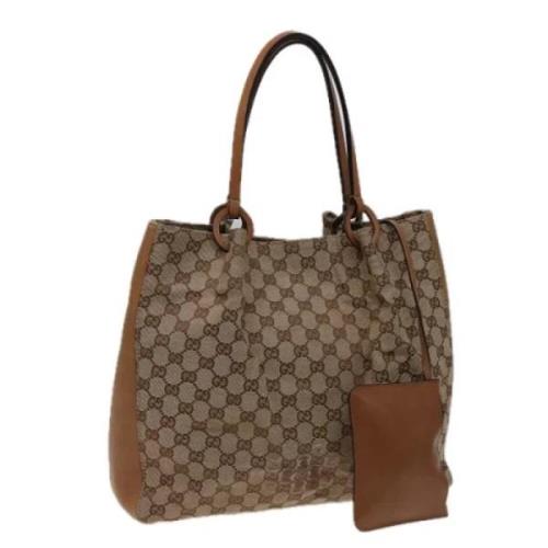 Pre-owned Canvas totes Gucci Vintage , Beige , Dames