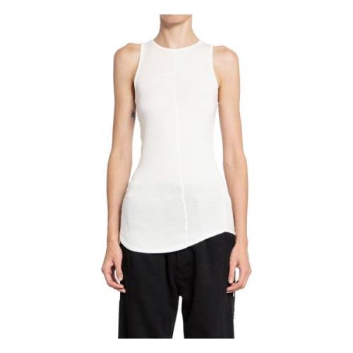 Mouwloze Gekruiste Naad T-Shirt Thom Krom , White , Dames