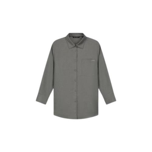 Moderne Drapey Shirt Olaf Hussein , Gray , Heren