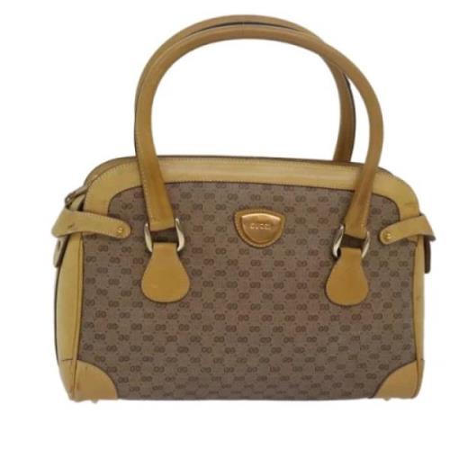 Pre-owned Leather handbags Gucci Vintage , Beige , Dames