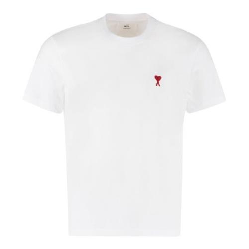 Hart Logo Katoenen T-shirt Ami Paris , White , Dames