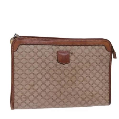 Pre-owned Canvas clutches Celine Vintage , Beige , Dames