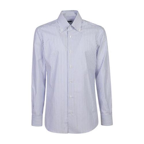 Stijlvolle Herenshirts Bianco/azzuro Barba , Blue , Heren