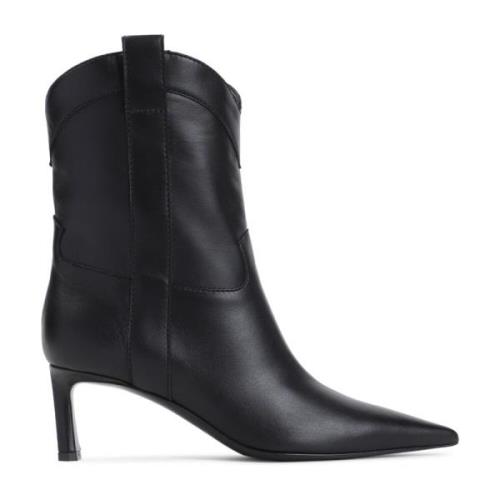 Zwarte Enkellaarsjes met 6cm Hak Sergio Rossi , Black , Dames