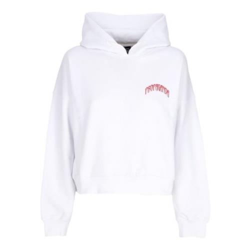 Cropped Hoodie met Driehoek Print Propaganda , White , Dames