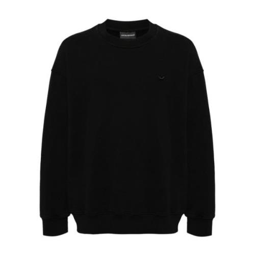 Stijlvolle Sweatshirt in Zwart Aw24 Emporio Armani , Black , Heren