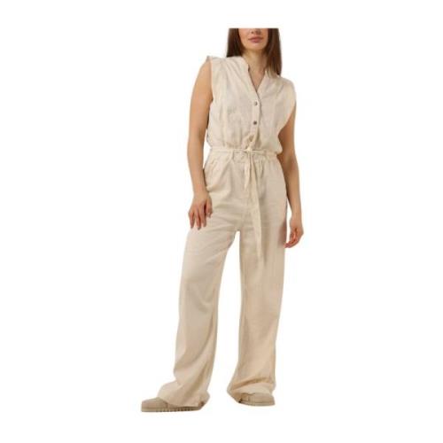 Witte Katoen Linnen Jumpsuit Summum Woman , Gray , Dames