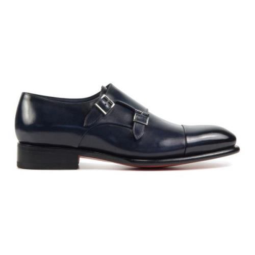 Blauwe Loafers Santoni , Blue , Heren