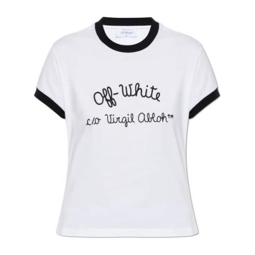 T-shirt met logo Off White , White , Dames