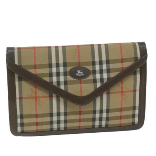 Pre-owned Nylon clutches Burberry Vintage , Beige , Dames