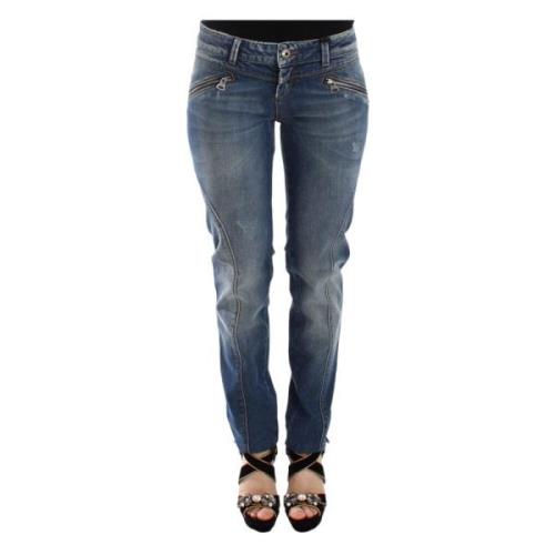 Blauwe Slim-Fit Denim Jeans Ermanno Scervino , Blue , Dames