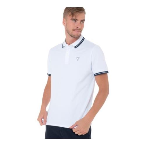 Geborduurd logo slim fit poloshirt Guess , White , Heren