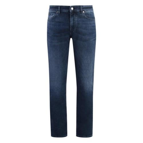 Slim Fit Jeans met Achterlogo Hugo Boss , Blue , Heren