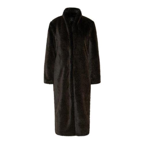 Furrybbcasala Coat Donkerbruin Bruuns Bazaar , Brown , Dames