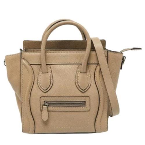 Pre-owned Leather totes Celine Vintage , Beige , Dames