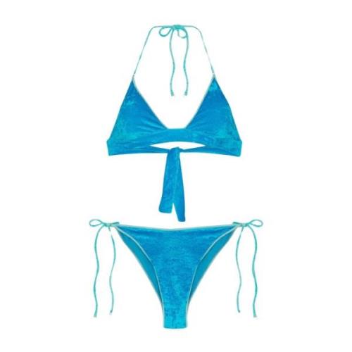 Verstelbare driehoek bikini met Amerikaanse slip Me-Fui , Blue , Dames