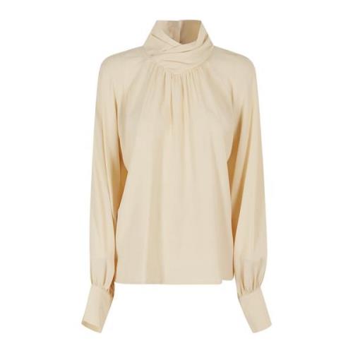 Elegante Blouse voor Vrouwen Federica Tosi , Beige , Dames