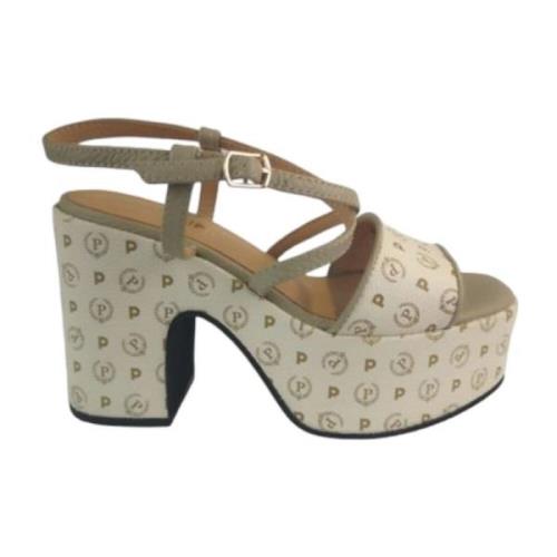 Stijlvolle Hoge Hak Sandalen Pollini , Gray , Dames