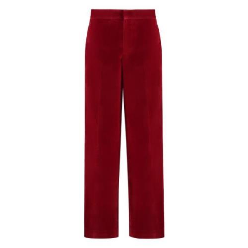 Velvet Broek met Satijnen Strepen JW Anderson , Red , Dames