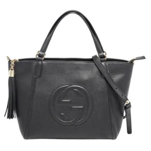 Pre-owned Leather totes Gucci Vintage , Black , Dames