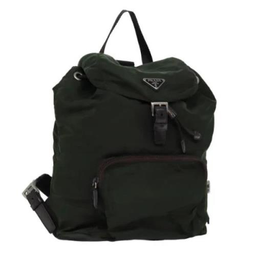 Pre-owned Nylon backpacks Prada Vintage , Green , Dames