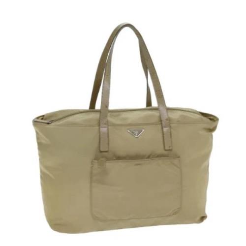 Pre-owned Nylon totes Prada Vintage , Beige , Dames