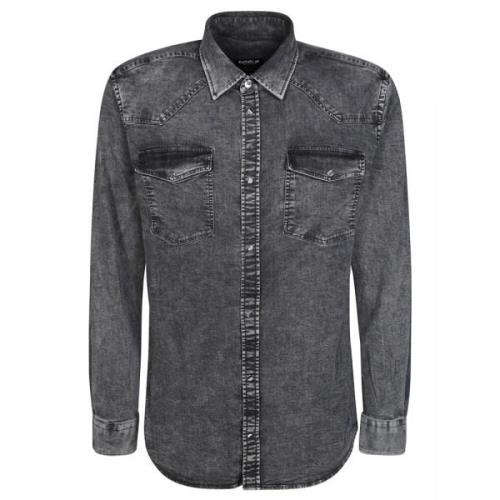 Denim Overhemd Dondup , Gray , Heren