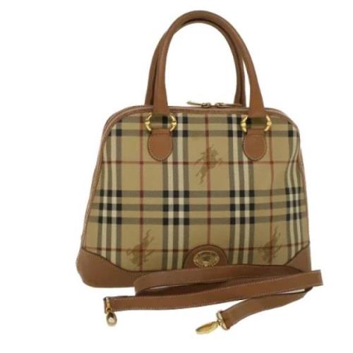 Pre-owned Leather handbags Burberry Vintage , Beige , Dames