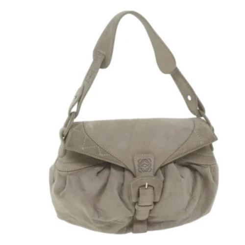 Pre-owned Suede shoulder-bags Loewe Pre-owned , Gray , Dames