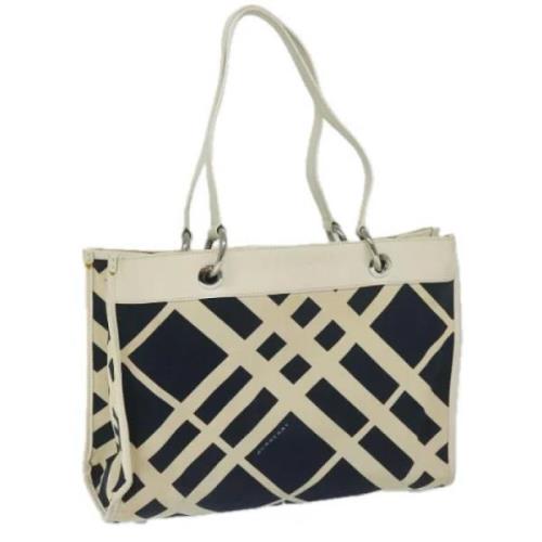 Pre-owned Canvas handbags Burberry Vintage , Blue , Dames