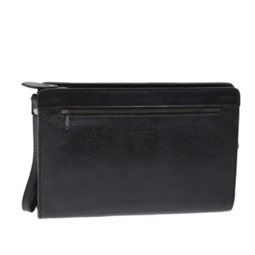 Pre-owned Leather clutches Burberry Vintage , Black , Dames