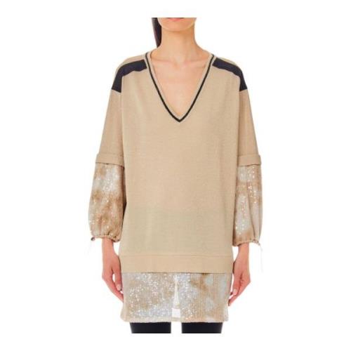 V-hals Top Liu Jo , Beige , Dames