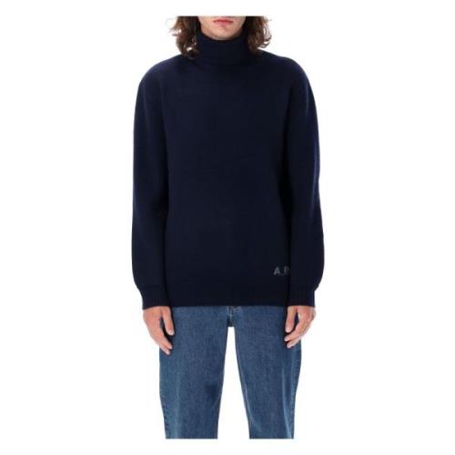 Walter High-Neck Sweater Donkerblauw A.p.c. , Blue , Heren