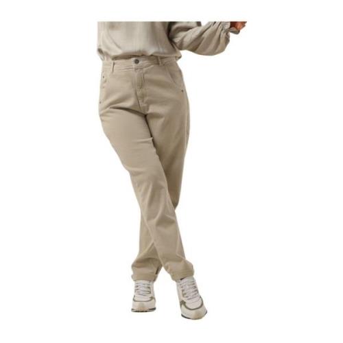 Vintage Barrel Fit Pants Summum Woman , Beige , Dames