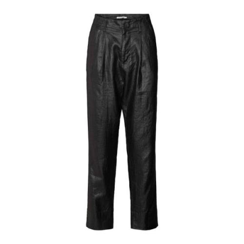 Raina Zwarte Linnen Broek Rabens Saloner , Black , Dames