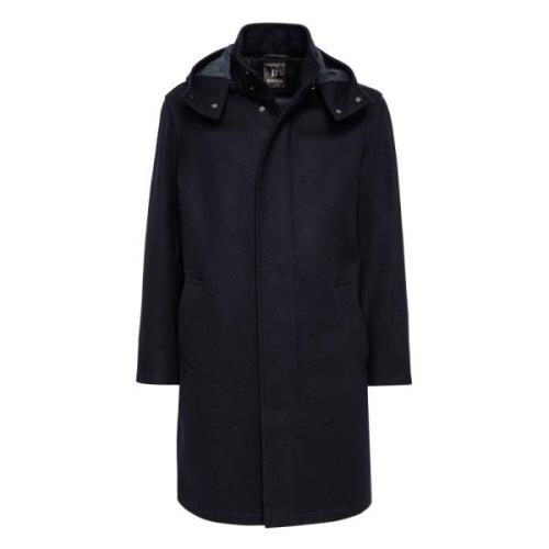 Parka In Technische Wol Boggi Milano , Blue , Heren