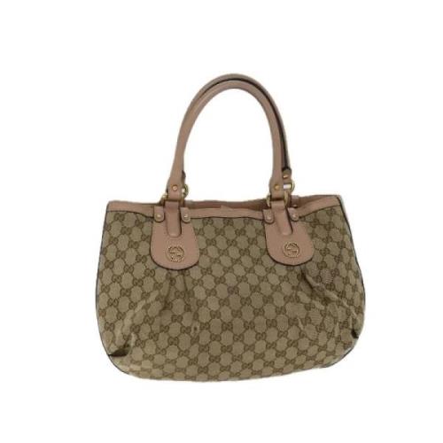 Pre-owned Canvas handbags Gucci Vintage , Beige , Dames