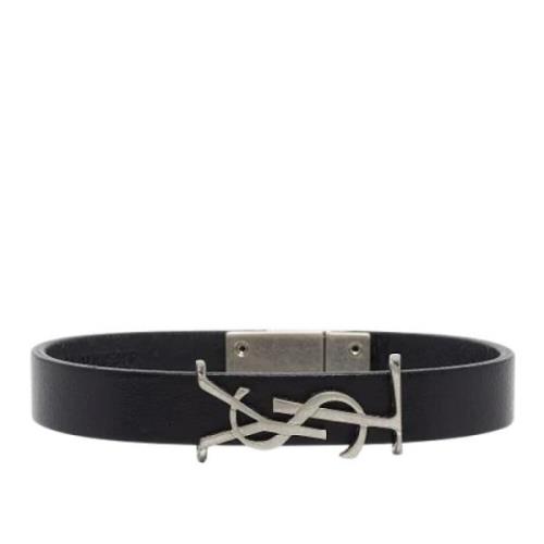 Pre-owned Leather bracelets Yves Saint Laurent Vintage , Black , Heren