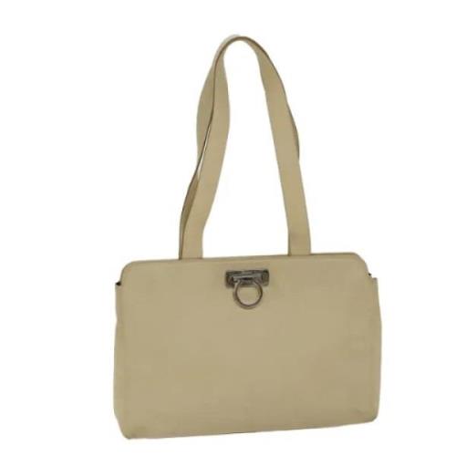 Pre-owned Leather shoulder-bags Salvatore Ferragamo Pre-owned , Beige ...