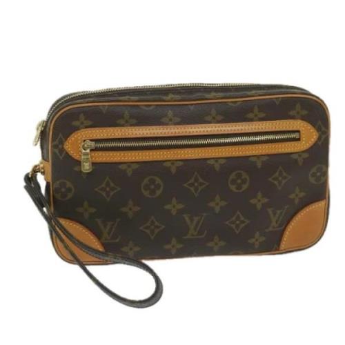 Pre-owned Canvas clutches Louis Vuitton Vintage , Brown , Dames