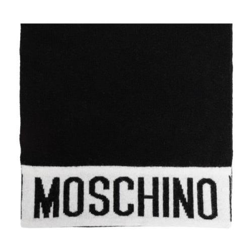 Sjaal met logo Moschino , Black , Unisex